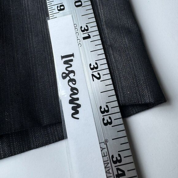 Dirty English Juicy Couture Men 32 Black Metallic Pinstripe Dress Pants Y2K Goth - Picture 12 of 16